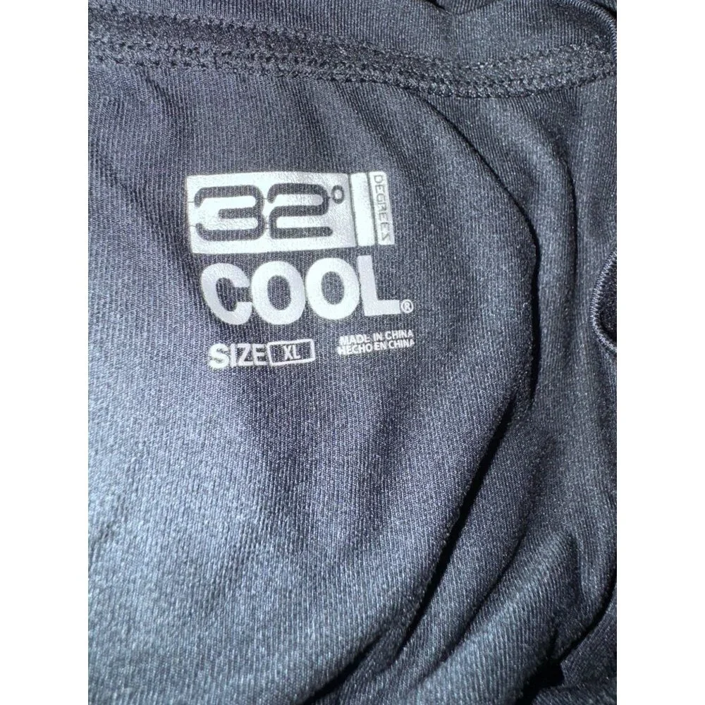 32 Degrees Cool Mens Black T-Shirt Size XL Lightweight Moisture-Wicking Crewneck - Picture 3 of 6